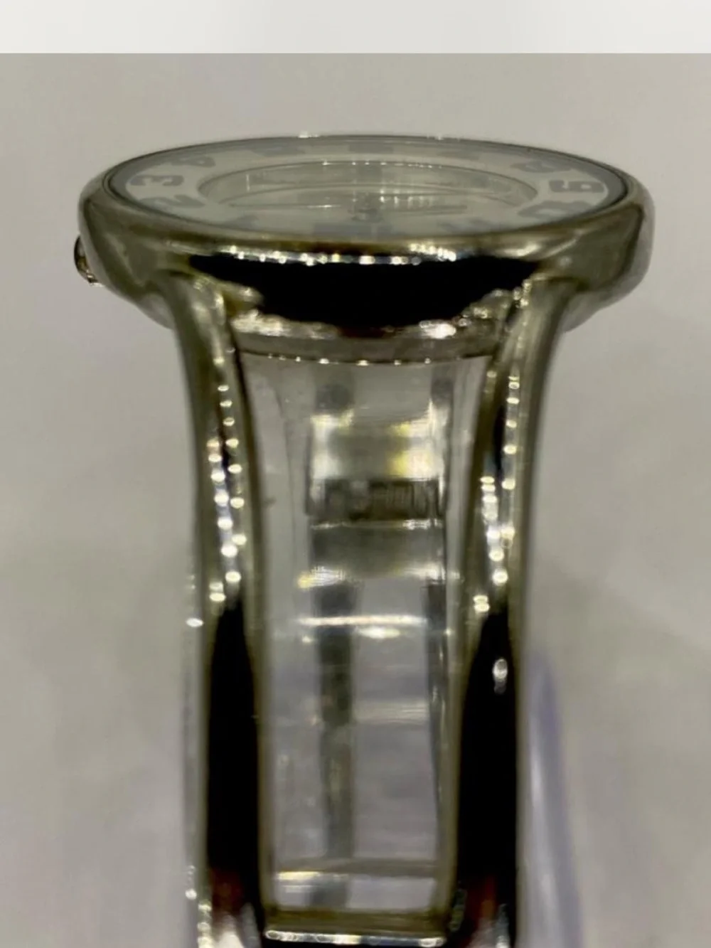 Charming Charlie *** Silver Quartz Bangle Watch /  Bold Numerals ***